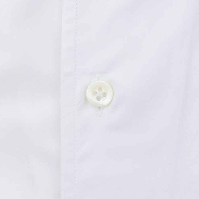 White shirt in journey twill by Thomas Mson with Bowling collar - Regular with darts - Image 4
