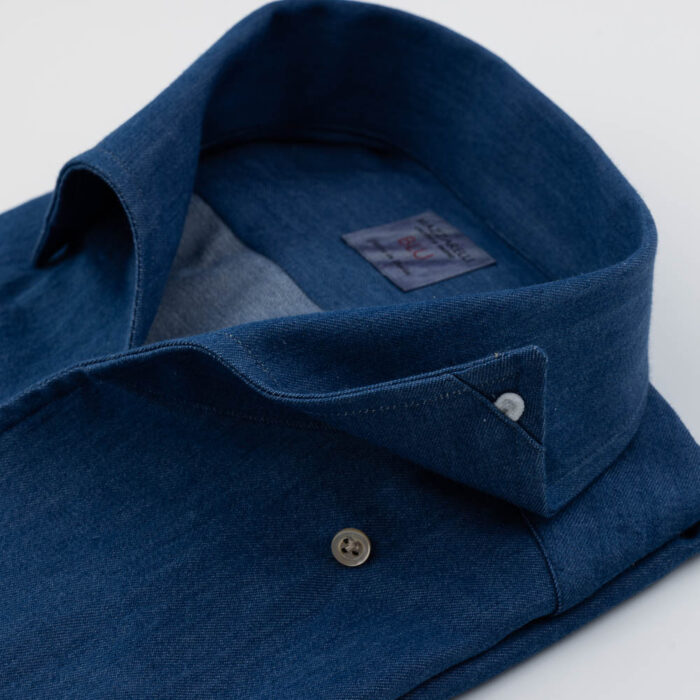 Bowling collar denim shirt - Regular without darts - Image 3