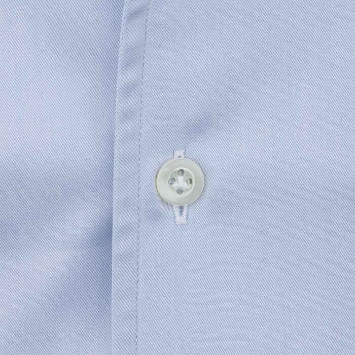 Light Blue shirt in journey twill by Thomas Mason with Bowling collar - Regular without darts - Image 4