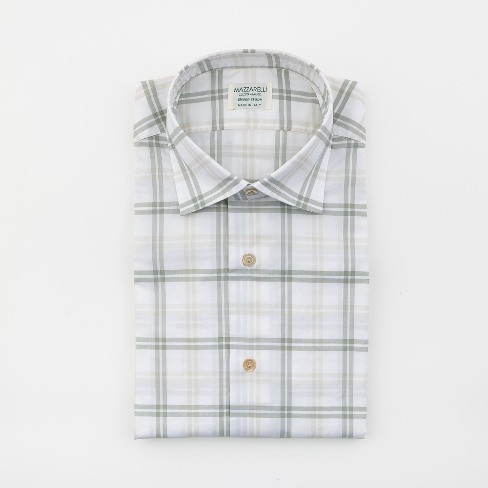 B139W29 100% Checked Albini cotton shirt - Image 1