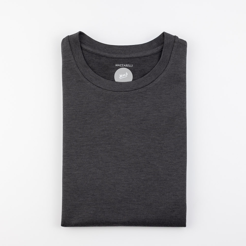 GRV_2359 T-shirt a manica lunga in misto cotone e lyocell - immagine 1