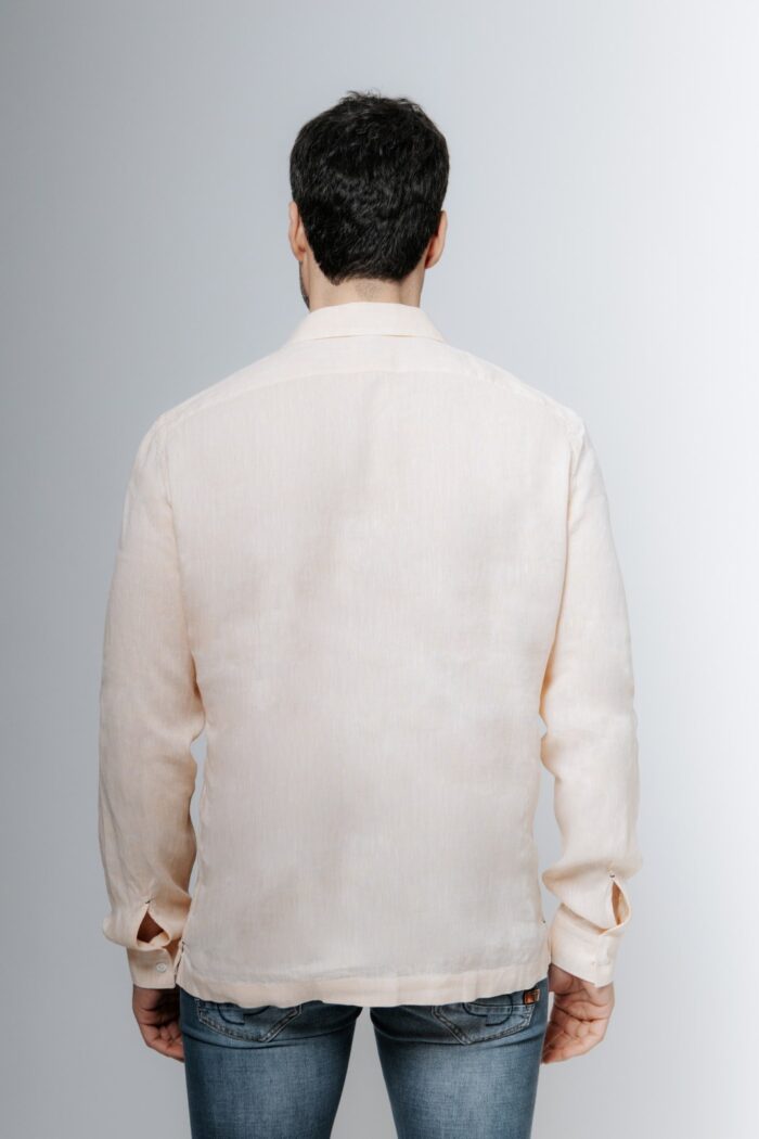 Apricot linen polo shirt - Image 2