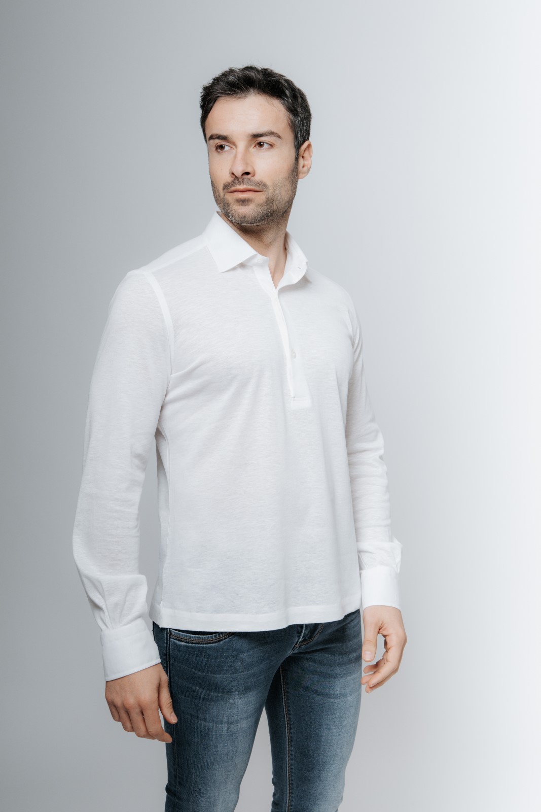 mazzarelli- 124 Polo camicia in jersey Piquet - immagine 1