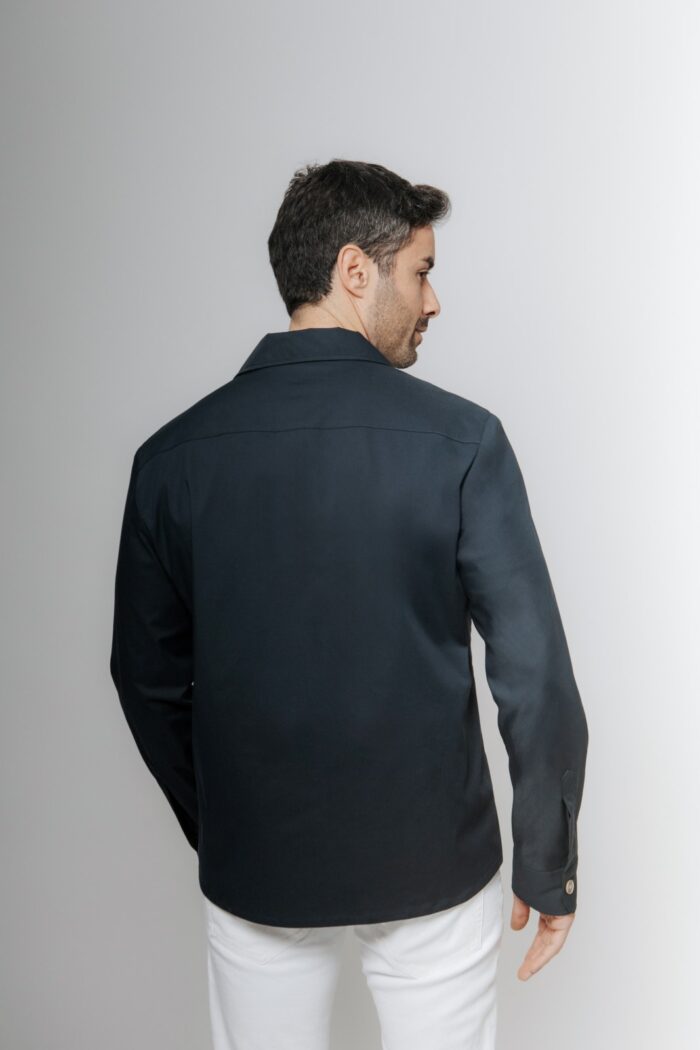Unlined over shirt in technical fabric blue navy - Image 2