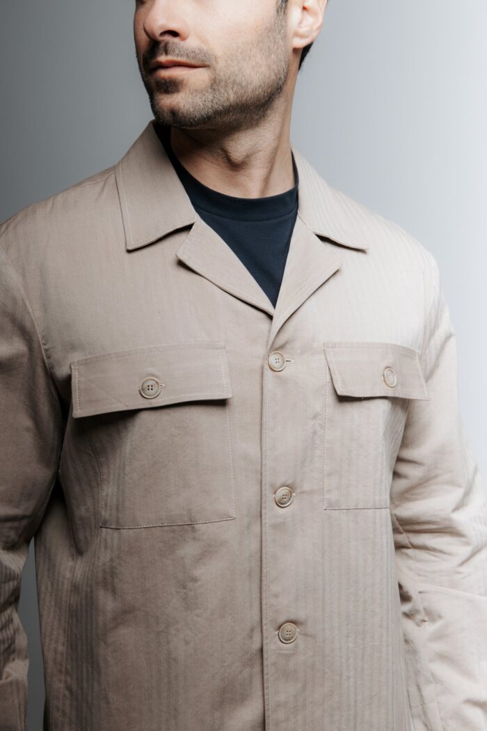 Unlined over shirt in cotton and lyocell - Image 3
