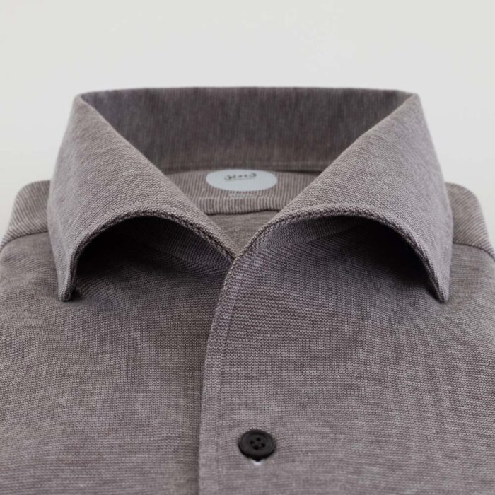 Camicia in cotone e cashmere con collo bowling - immagine 2